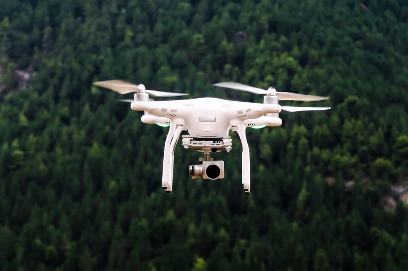 Drone flying over a beach